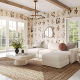 TOV Perry Cream Chenille Modular Ottoman