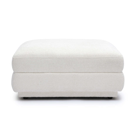 TOV Perry Cream Chenille Modular Ottoman
