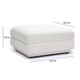 TOV Perry Cream Chenille Modular Ottoman