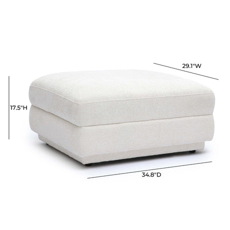 TOV Perry Cream Chenille Modular Ottoman