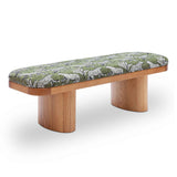 TOV Ollie Olive Green Leopard Jacquard Bench