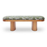 TOV Ollie Olive Green Leopard Jacquard Bench