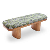 TOV Ollie Olive Green Leopard Jacquard Bench