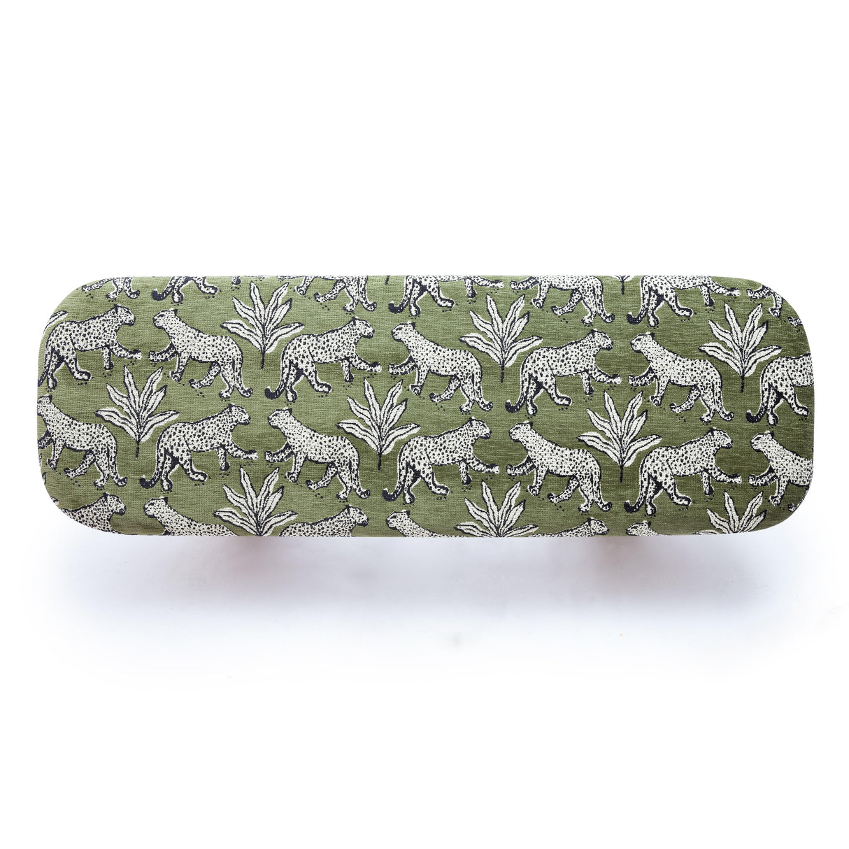TOV Ollie Olive Green Leopard Jacquard Bench
