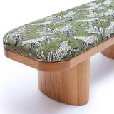 TOV Ollie Olive Green Leopard Jacquard Bench