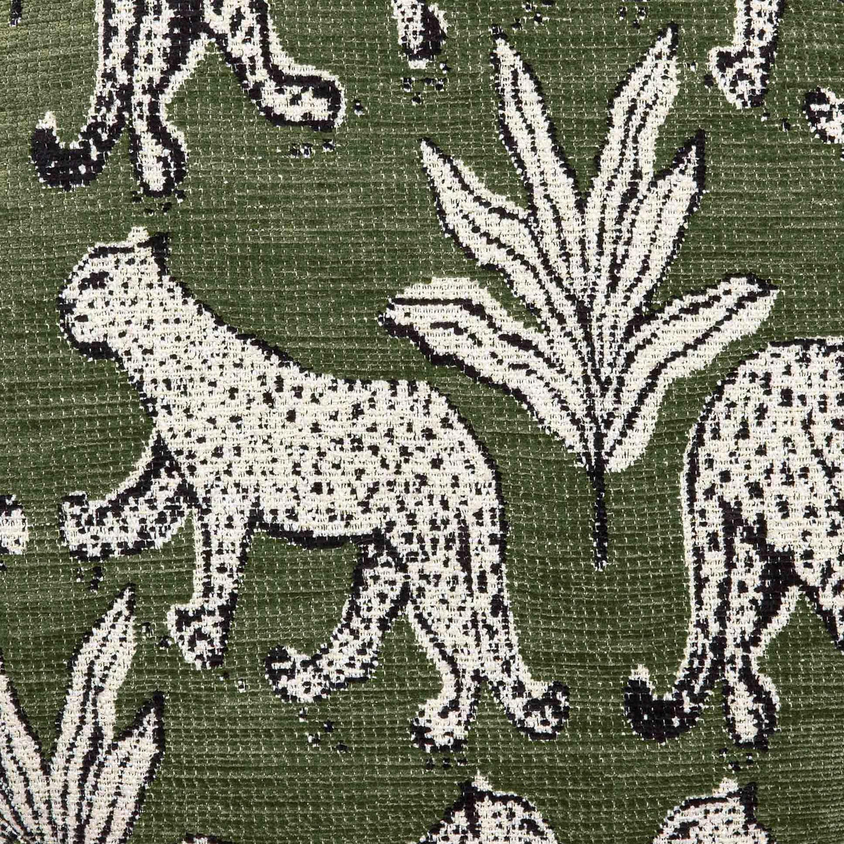 TOV Ollie Olive Green Leopard Jacquard Bench