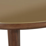 TOV Oani Walnut and Glass Round Coffee Table