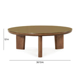 TOV Oani Walnut and Glass Round Coffee Table