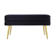 TOV Ziva Black Velvet Storage Bench