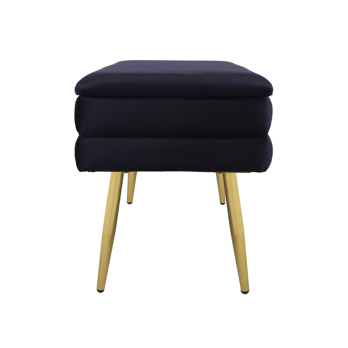 TOV Ziva Black Velvet Storage Bench