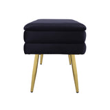 TOV Ziva Black Velvet Storage Bench