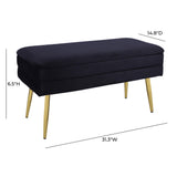 TOV Ziva Black Velvet Storage Bench