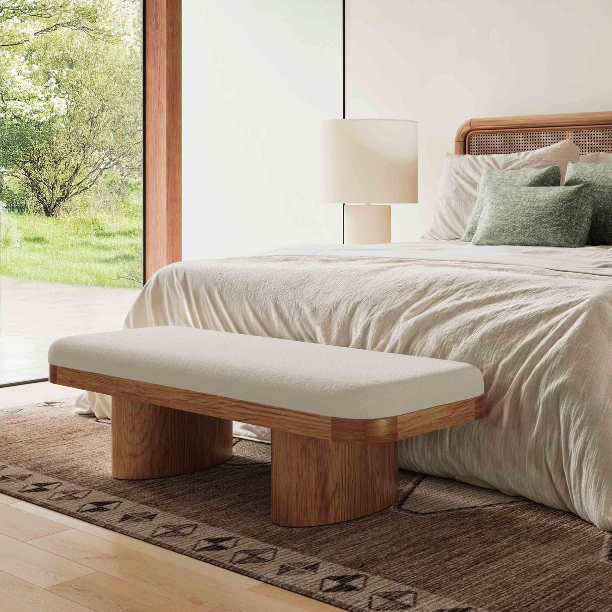 TOV Ollie White Performance Boucle Large Bench