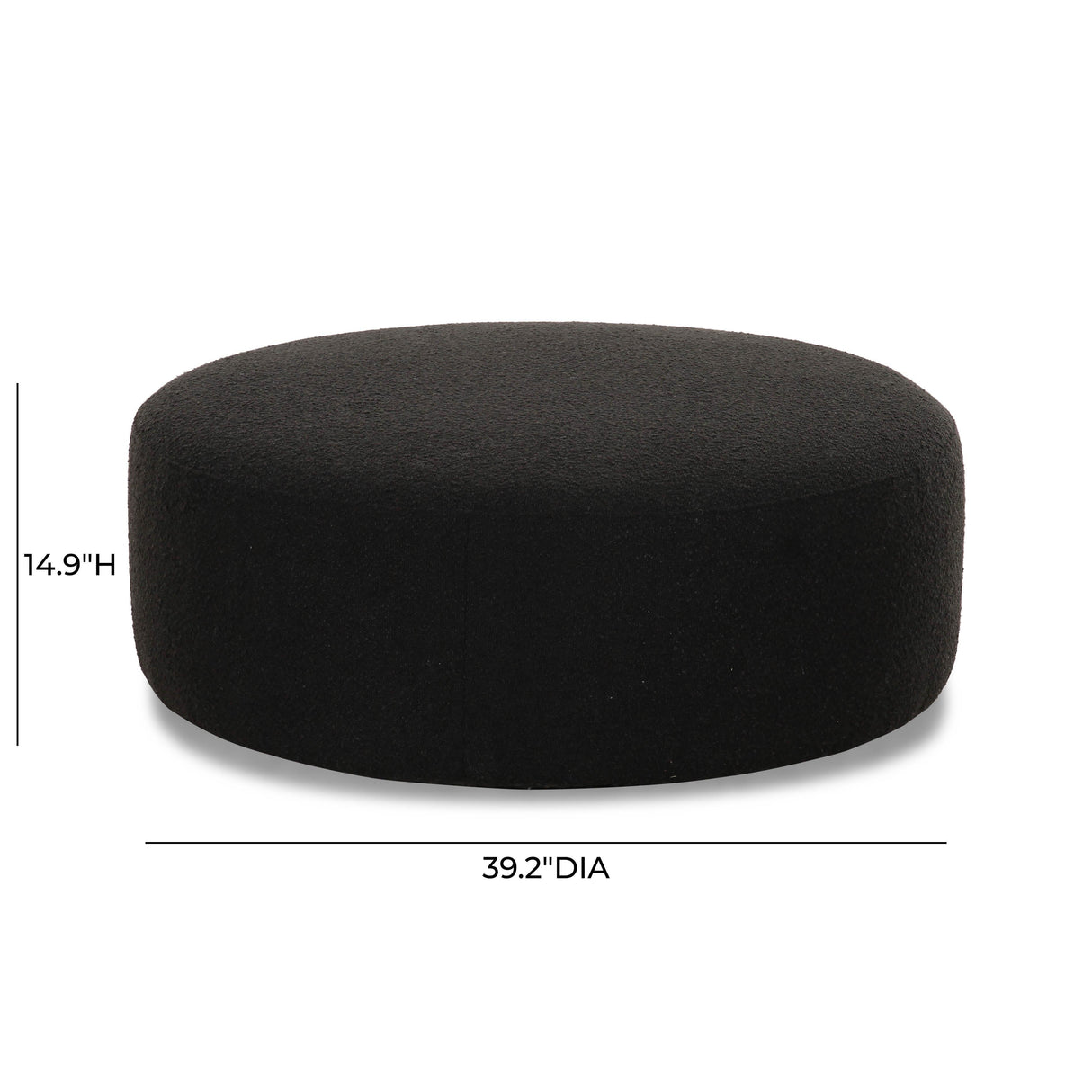 TOV Broohah Black Boucle Ottoman