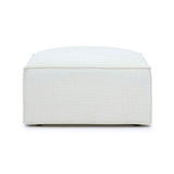 TOV Mindy Cream Chenille Basketweave Ottoman