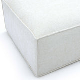 TOV Mindy Cream Chenille Basketweave Ottoman