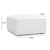 TOV Mindy Cream Chenille Basketweave Ottoman