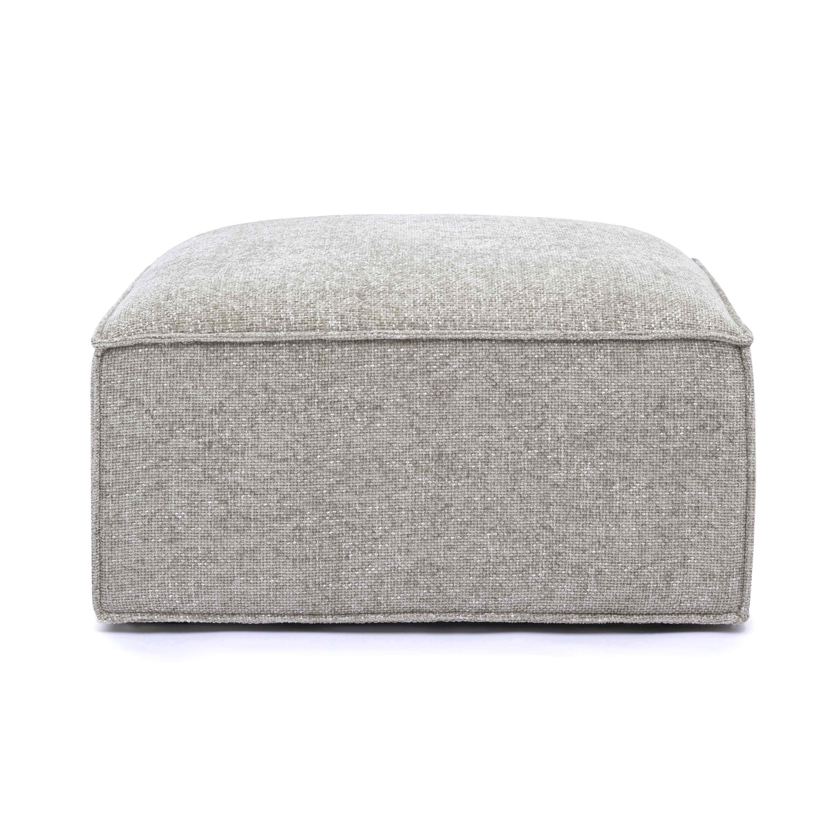 TOV Mindy Taupe Chenille Basketweave Ottoman