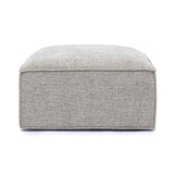 TOV Mindy Taupe Chenille Basketweave Ottoman