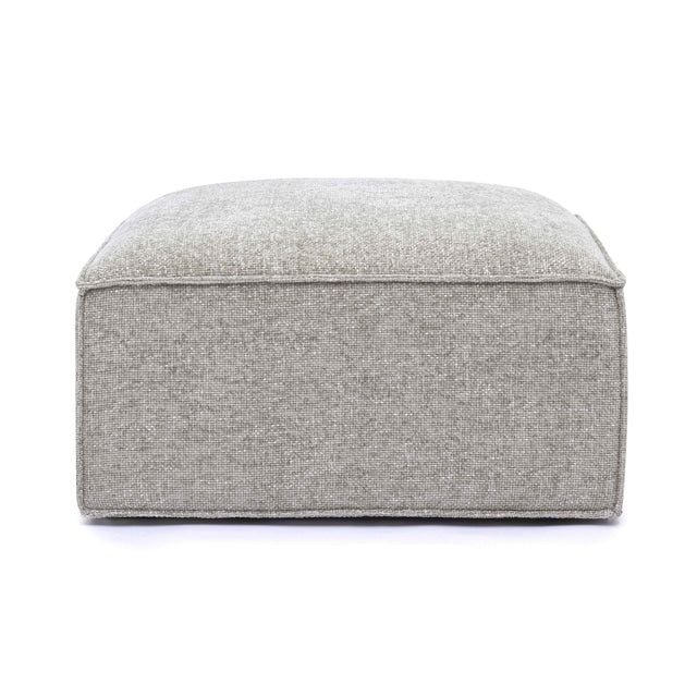 TOV Mindy Taupe Chenille Basketweave Ottoman