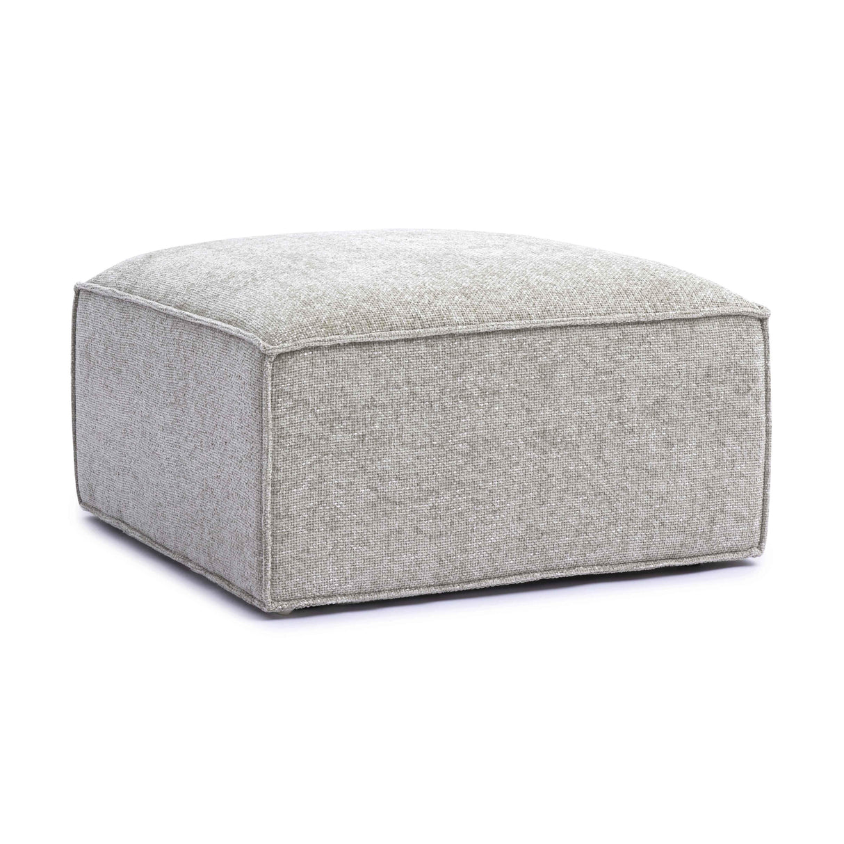 TOV Mindy Taupe Chenille Basketweave Ottoman