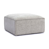 TOV Mindy Taupe Chenille Basketweave Ottoman