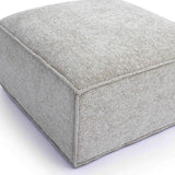 TOV Mindy Taupe Chenille Basketweave Ottoman