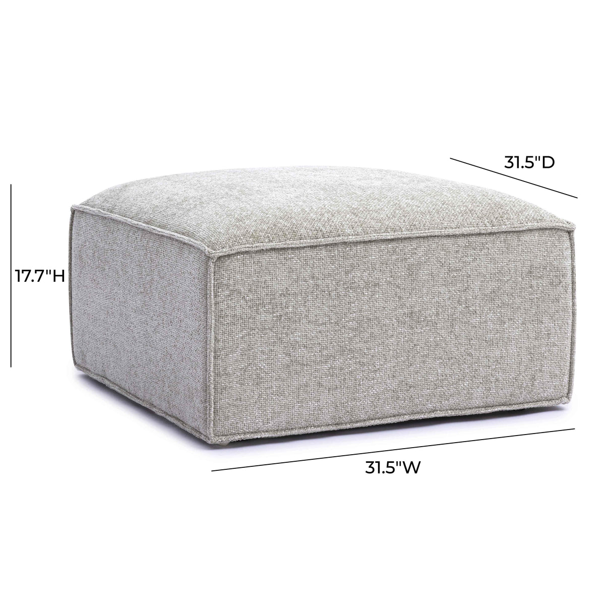 TOV Mindy Taupe Chenille Basketweave Ottoman
