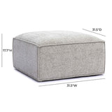 TOV Mindy Taupe Chenille Basketweave Ottoman