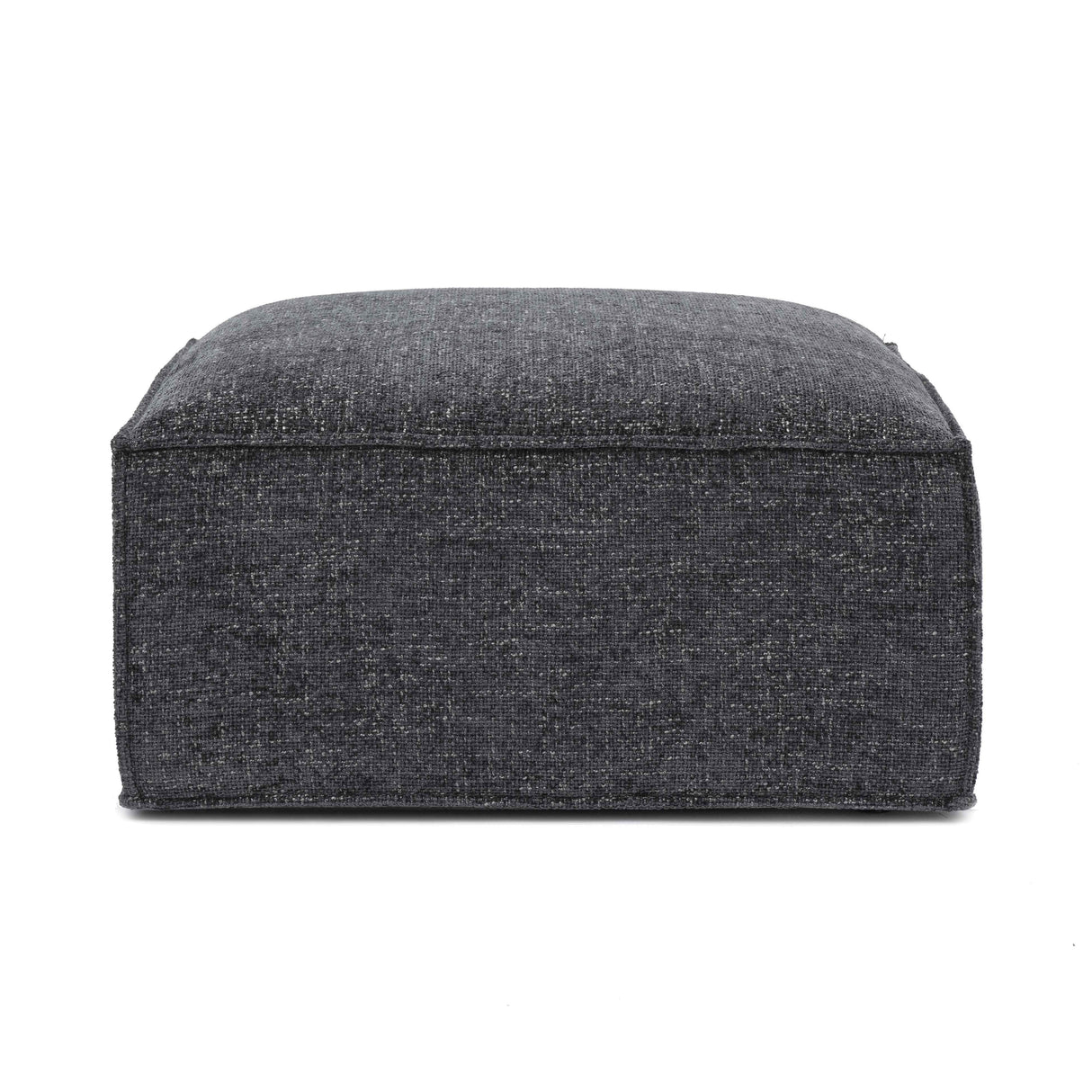 TOV Mindy Charcoal Chenille Basketweave Ottoman