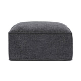 TOV Mindy Charcoal Chenille Basketweave Ottoman