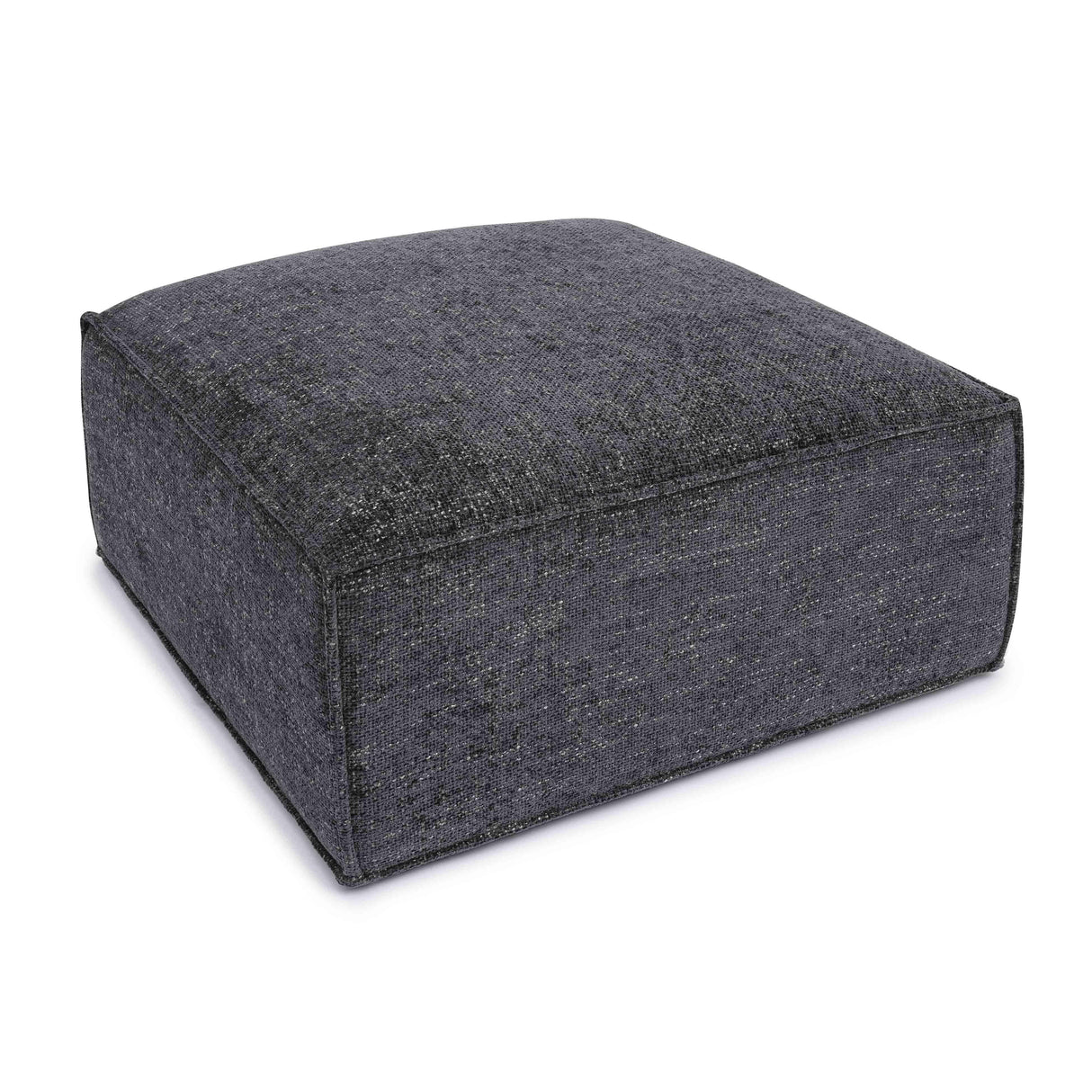 TOV Mindy Charcoal Chenille Basketweave Ottoman