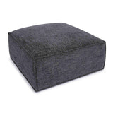 TOV Mindy Charcoal Chenille Basketweave Ottoman