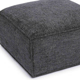 TOV Mindy Charcoal Chenille Basketweave Ottoman