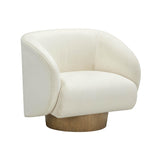TOV Presley Cream Velvet Swivel Accent Chair