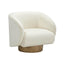 TOV Presley Cream Velvet Swivel Accent Chair