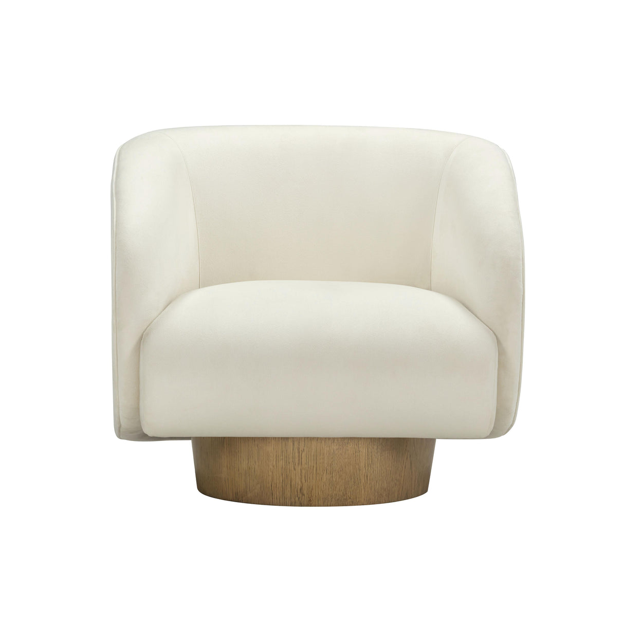 TOV Presley Cream Velvet Swivel Accent Chair