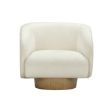 TOV Presley Cream Velvet Swivel Accent Chair