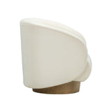 TOV Presley Cream Velvet Swivel Accent Chair