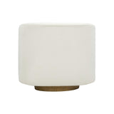 TOV Presley Cream Velvet Swivel Accent Chair