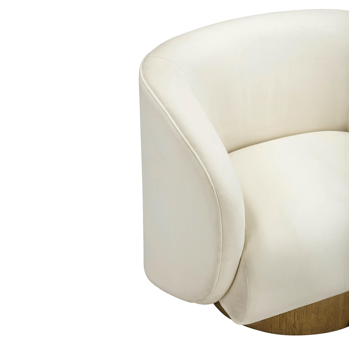 TOV Presley Cream Velvet Swivel Accent Chair