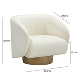 TOV Presley Cream Velvet Swivel Accent Chair