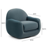 TOV Tiago Dark Teal Velvet Swivel Chair