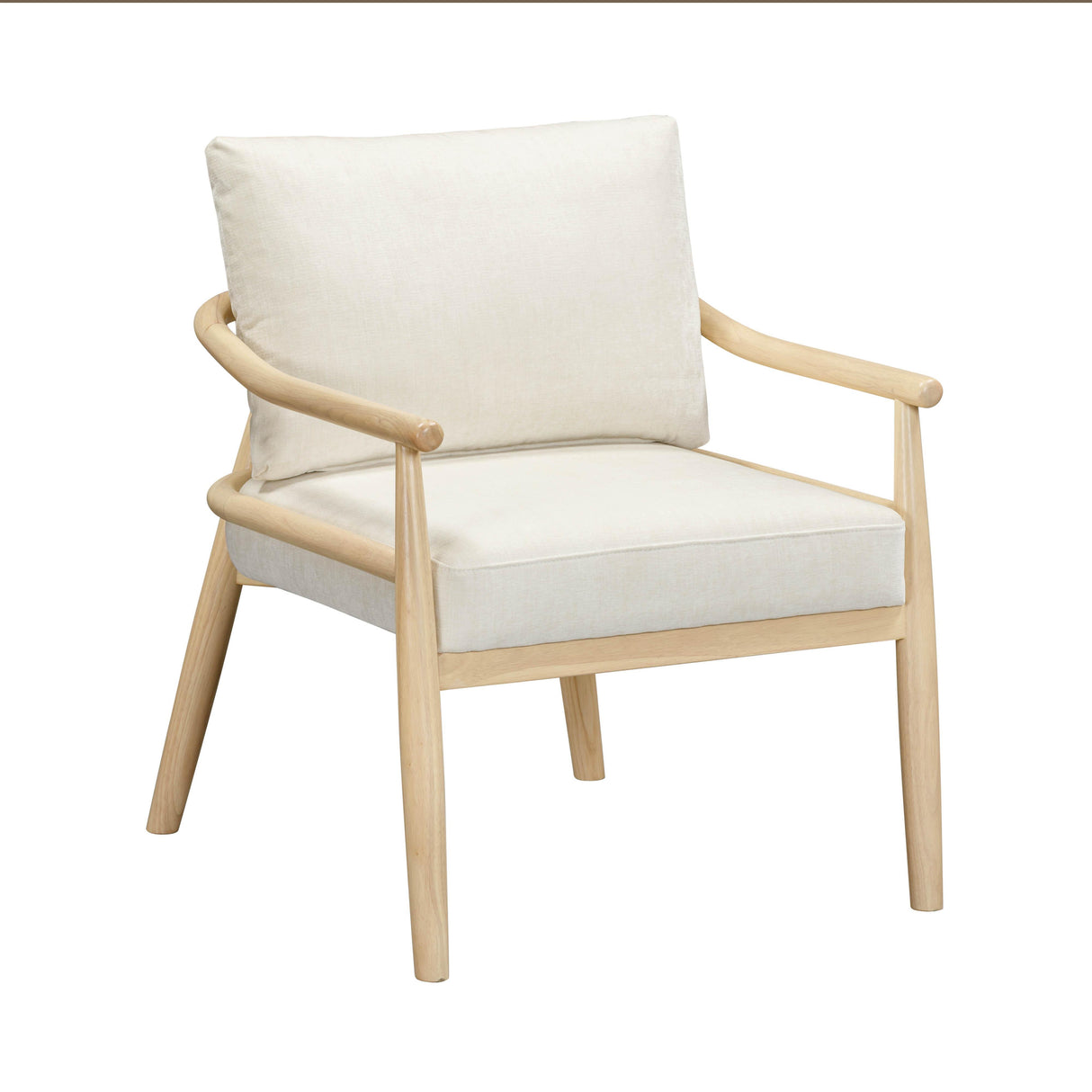 TOV Dixie Cream Chenille Velvet Accent Chair