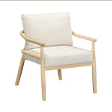 TOV Dixie Cream Chenille Velvet Accent Chair