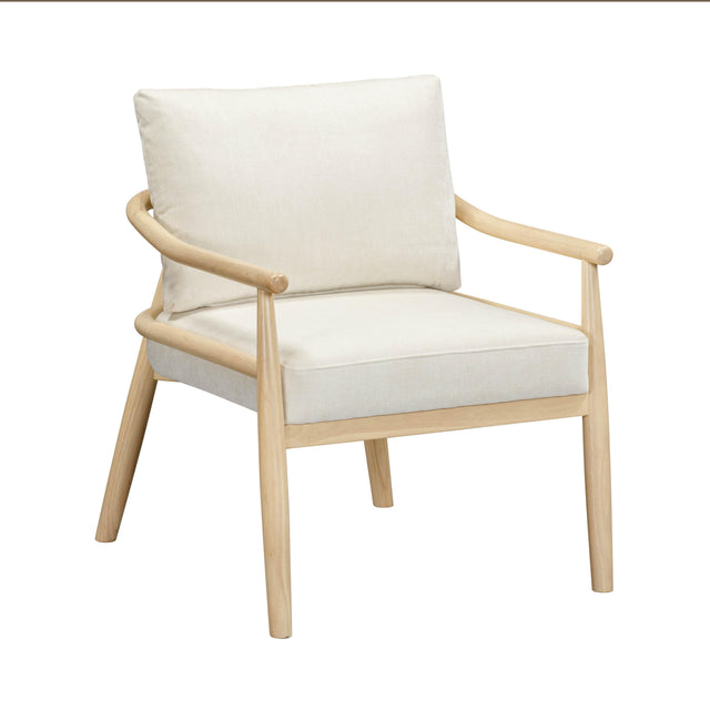 TOV Dixie Cream Chenille Velvet Accent Chair
