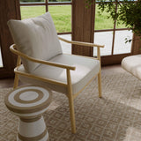 TOV Dixie Cream Chenille Velvet Accent Chair