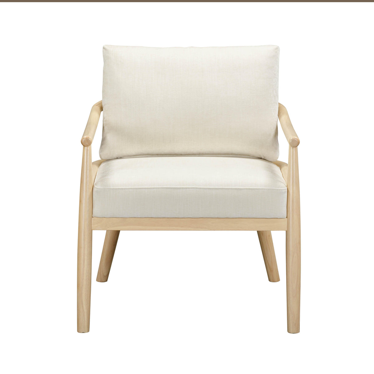 TOV Dixie Cream Chenille Velvet Accent Chair