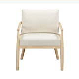 TOV Dixie Cream Chenille Velvet Accent Chair