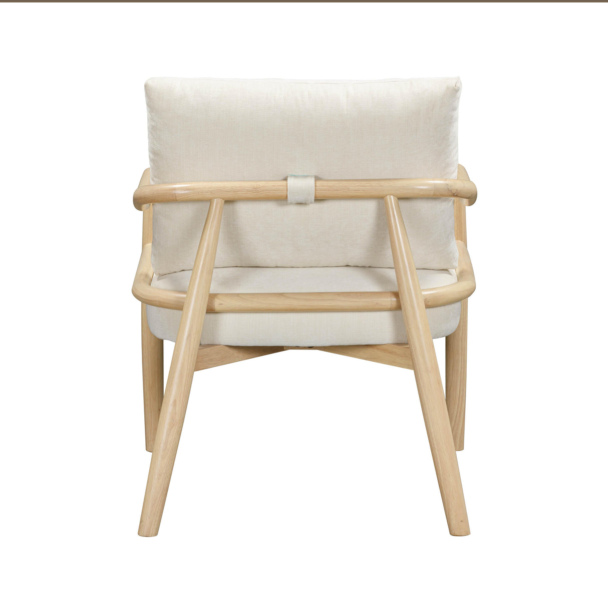 TOV Dixie Cream Chenille Velvet Accent Chair